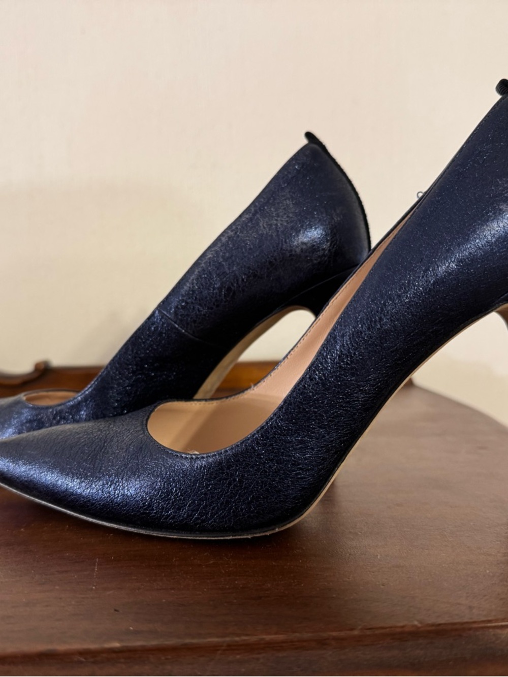 SJP Blue Metallic Heels